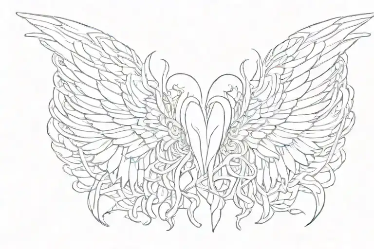 The Name Thabsile With Angel Wings