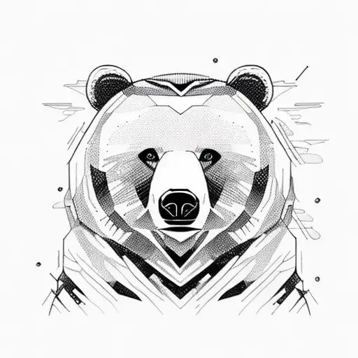 Close-up Of Bear Face Protectin His Cub