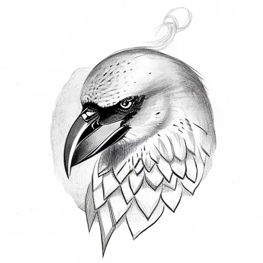 Crow With Norse Symbology