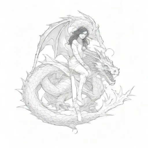 A Woman Riding A Dragon
