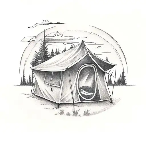 Christian Tattoo With Camping