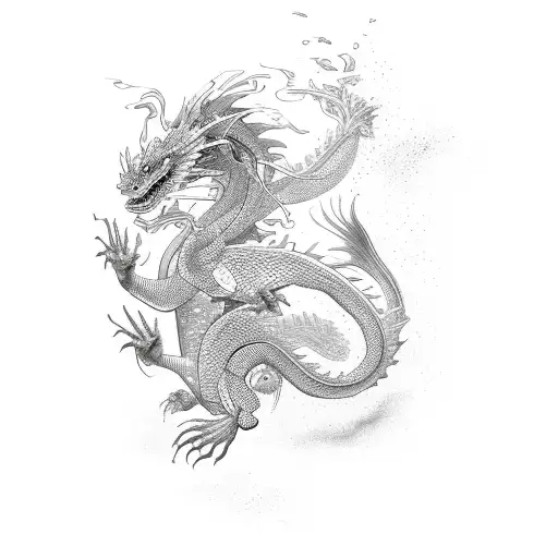 Goldfish Following Dragon