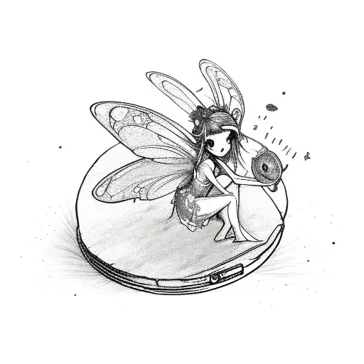 Fairy Sitting On A Cd