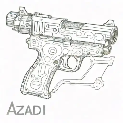 Gun And Text 'Azadi'