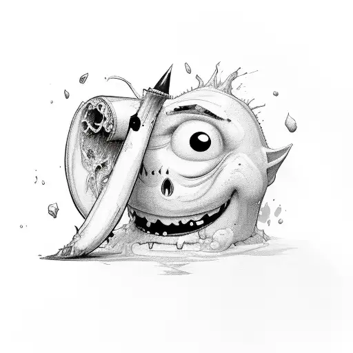 Funny Character Shaped Like A Bloody Tampon