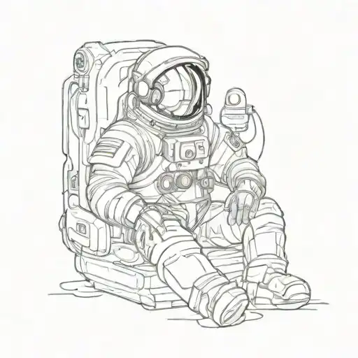 Cosmonaut Sitting In A Lotus