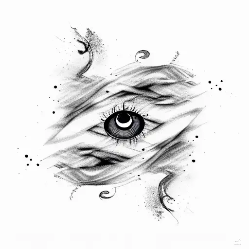 Abstract Smoke Lines With One Eye In The Middle