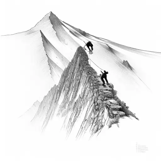 A Mountain Climber Reaching The Summit As A Metaphor For Overcoming Obstacles