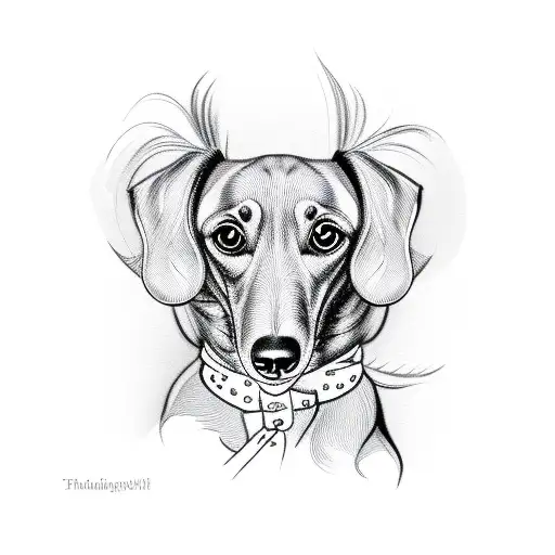 Full Body Dachshund Single Line