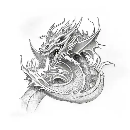 Tattoo Dragon In Full Hand