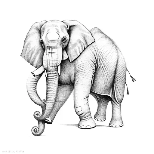 Elephant Geometric Elements Minimalistic