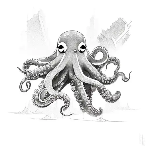 Octopus Destroying A City