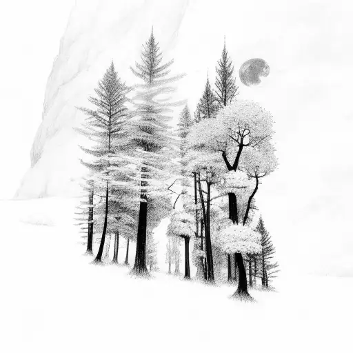 Moonlit Forest With Hidden Creatures