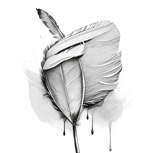 Simple Feather Is Dripping Wax