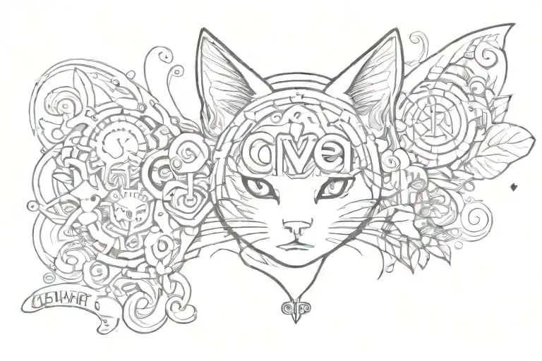 Cat Ears With Infinitive Sign As Halo Plus Name Oliver