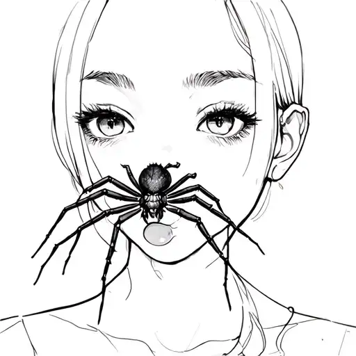 Girl With A Spider In Her Mouth
