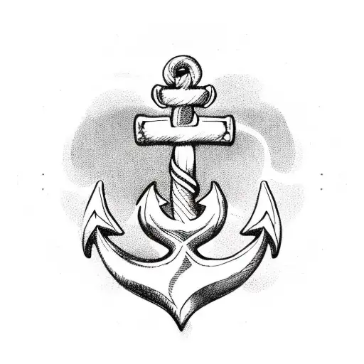 A Traditional Sailor's Anchor With A Banner That Reads 'Sail Away'