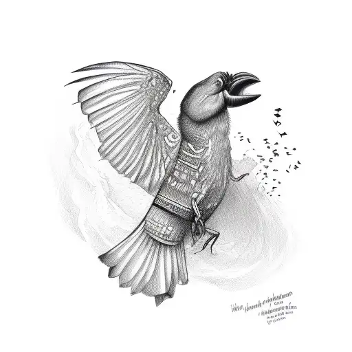 Craw Flying Of With A Bag Of Money