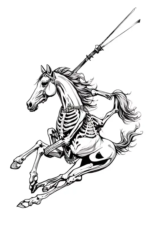 Skeleton Killing A Horse