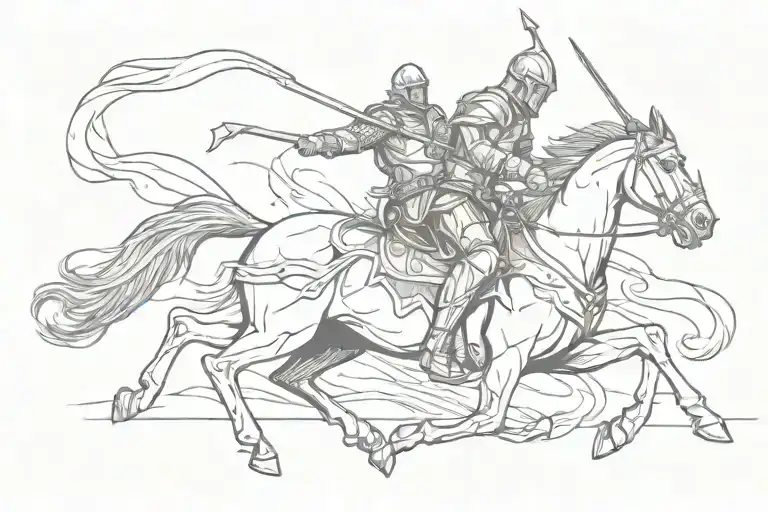 Fight Knight Riding A Horse