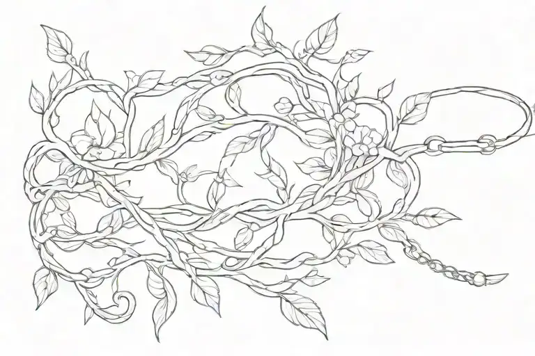 Branch Ankle Bracelet With Interlacing