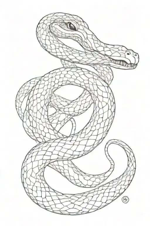 Snake Tattoo Graphic Around Leg With Black Dots