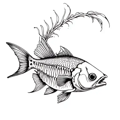 Fish And Skeleton Fish