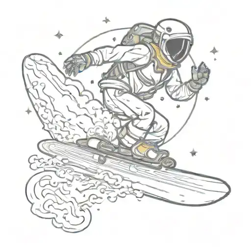 Galactic Snowboarder Riding A Comet Through Space