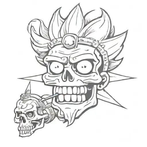 Hardcore Bart Simpson Pank Rock Skull