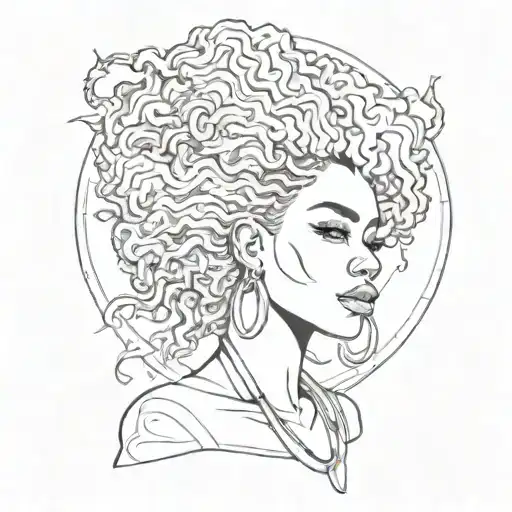 Afro Haired Female Scorpio Zodiac