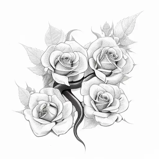 Snake With Roses