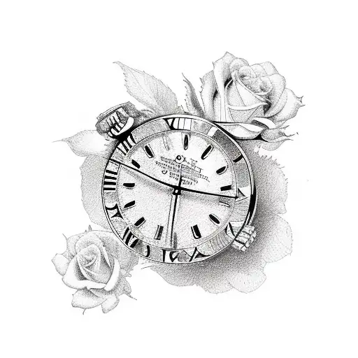 Rolex Clock With Roses