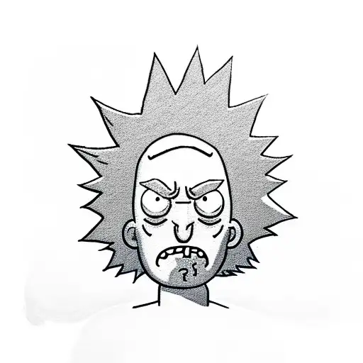 Black Minimalistic Lemon In Rick And Morty Cartoon Look