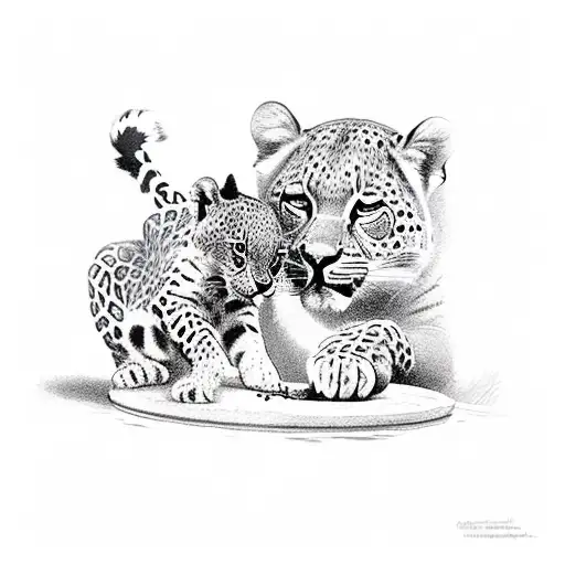 Cherub Feeding A Leopard