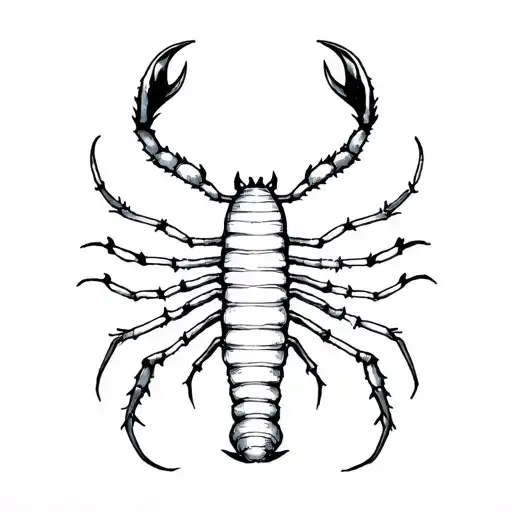 Scorpio Behind With Lines And 4 Zodiac Signs Intertwined