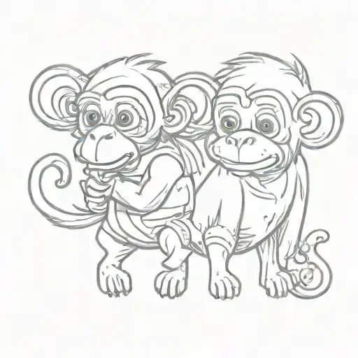 Monkey And Dog Cartoon