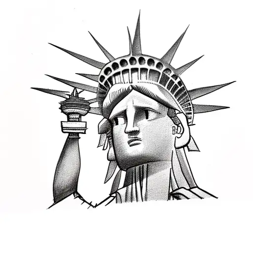 The Statue Of Liberty With Money