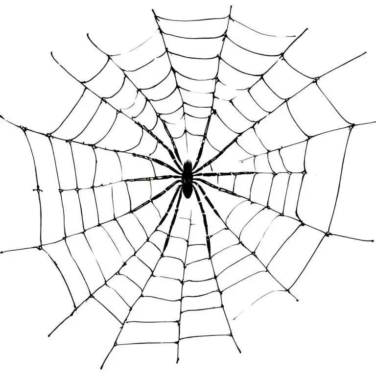 Spiderweb And Blackwidow Spider Weaving A Web