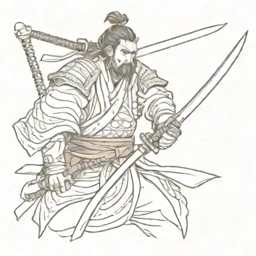 Samurai With Red Sword
