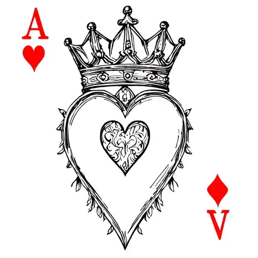 Ace Of Heart With King Crown