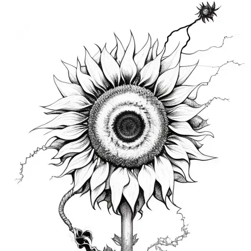 Sunflower With Lightning Bolt