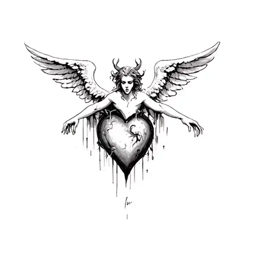 Angel Going Into A Heart And Coming Out The Other Side A Demon