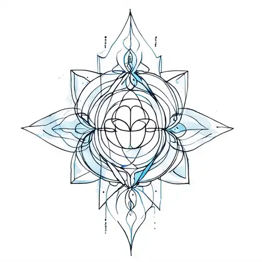 An Abstract Painting-inspired Design Incorporating Elements Of Universal Love And Spiritual Symbols