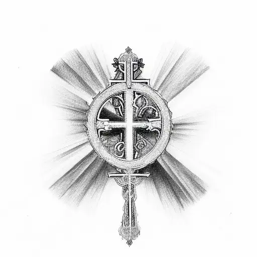 Cross With Prayer Beads And Bible Verse