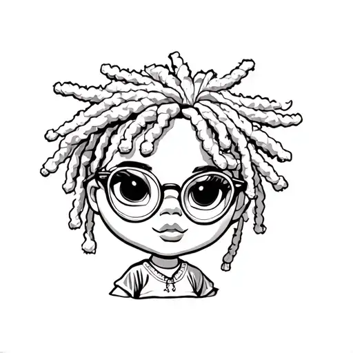 African American Bratz Baby Doll With Dreads And Glasses