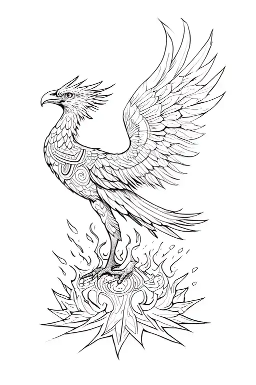 Aztec Phoenix Rising From Ashes