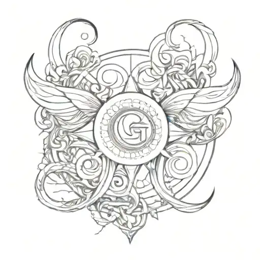 Name Gloria On The Cancer Symbol Intertwined