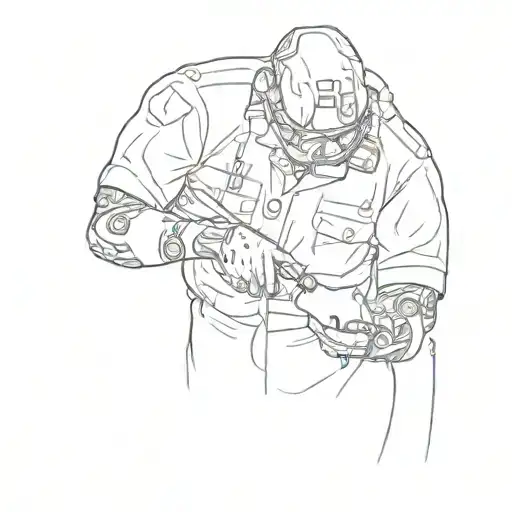 Illustration Of A Paramedic Saving A Liver From Cancer Cells