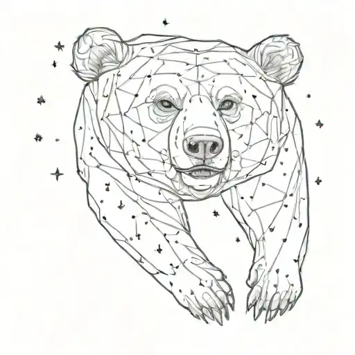 A Bear Constellation Tattoo With Stars And Galaxies