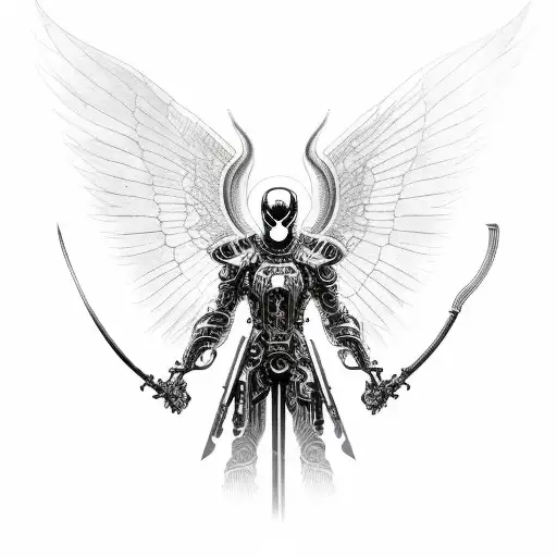 Cyber Sigilism Angel With Scythe